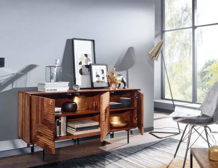 Actual product image FineBuy Sideboard Sheesham Brown