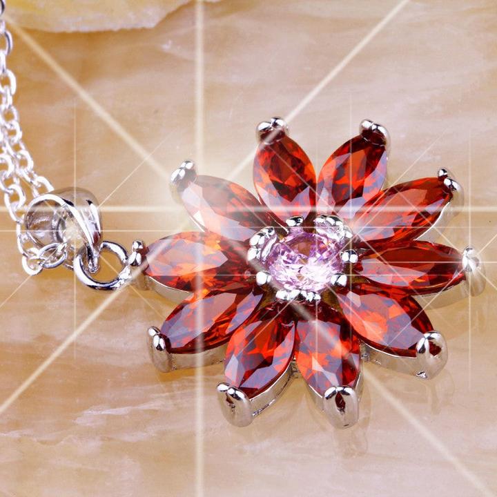 Actual product image Hermex Silver plated necklace / pendant Granet - Silvery (Copper alloy)