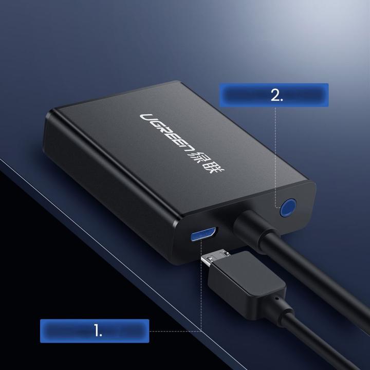 Produktbild Ugreen HDMI auf VGA Adapter Konverter mit Audio (1 m, VGA)