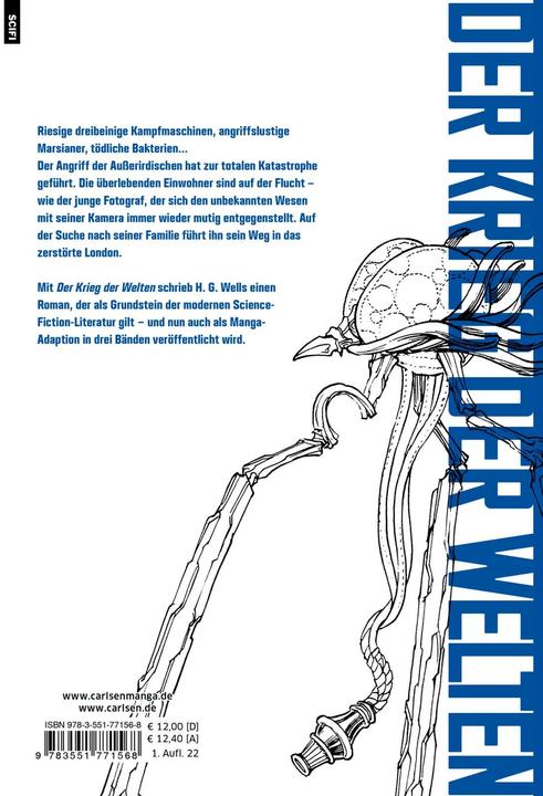 Image du produit H.G. Wells - Der Krieg der Welten 3 (Allemand, H. G. Wells, Hitotsu Yokoshima, Gandalf Bartholomew, Sai Ihara, 2022)
