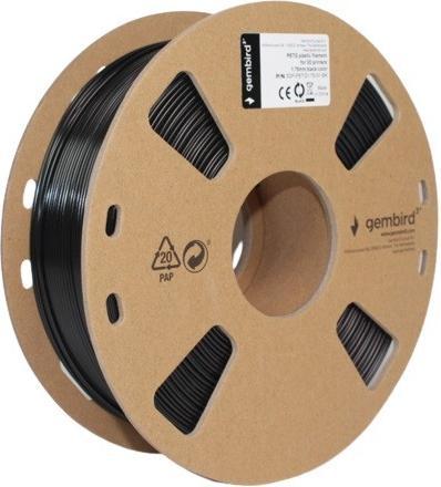 Actual product image Gembird * Filament 3D printer PETG / 1.75 mm / 1 kg / Black (PETG, 1.75 mm, 1000 g, Black)