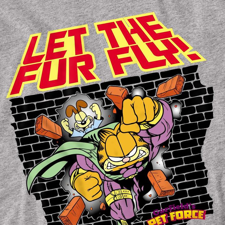 Actual product image Garfield Unisex Adult Let The Fur Fly T-Shirt (XL)