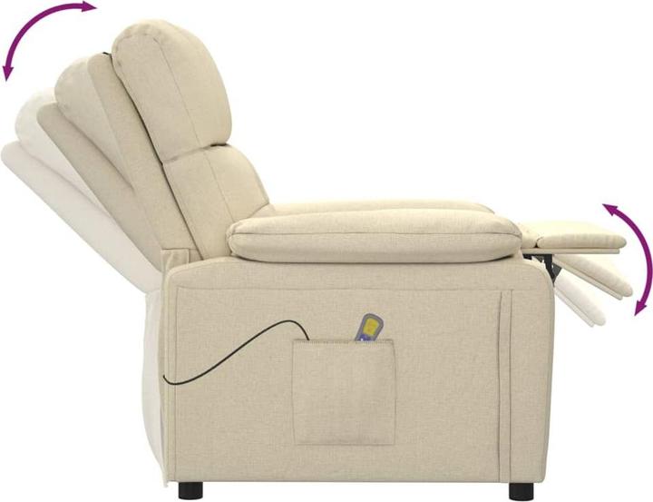 Produktbild VidaXL Massagesessel Fernsehsessel Relaxsessel Sessel Liegesessel Creme Stoff