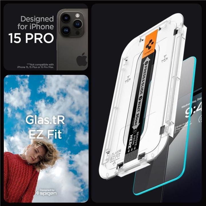 Produktbild Spigen Glas.TR EZ Fit (2 Stück, Apple iPhone 15 Pro)
