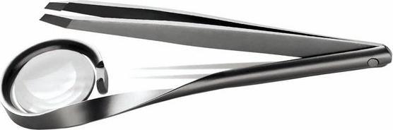 Actual product image Rubis Pinzette mit Lupe, schräg, Inox