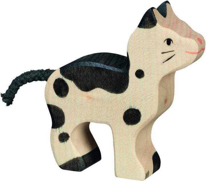 Produktbild Holztiger Katze, klein, schwarz und weiss