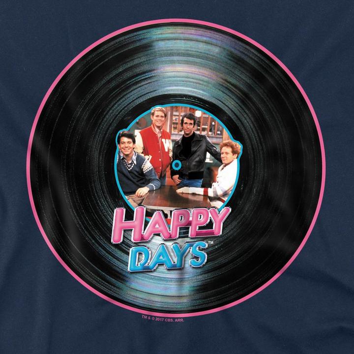 Actual product image Happy Days Mens On the Record T-Shirt (XL)