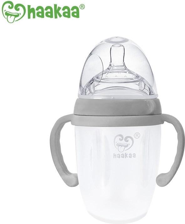 Haakaa Generation 3 Babyfles 250ml - Grijs
