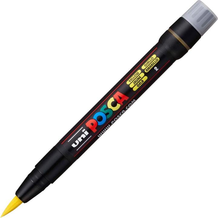 Actual product image Posca Brush tip marker (Yellow, 10 mm, 1 x)