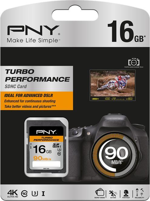 Immagine prodotto PNY Scheda SDHC 16GB Turbo Performance UHS-I (16 GB, SDHC, U3, UHS-I)