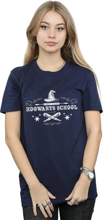Actual product image Womens/Ladies Hogwarts First Year Cotton Boyfriend T-Shirt (XL)