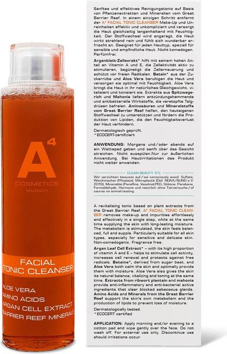 Actual product image A4 Health and Beauty Facial Tonic Cleanser (Tonic water, 200 ml)