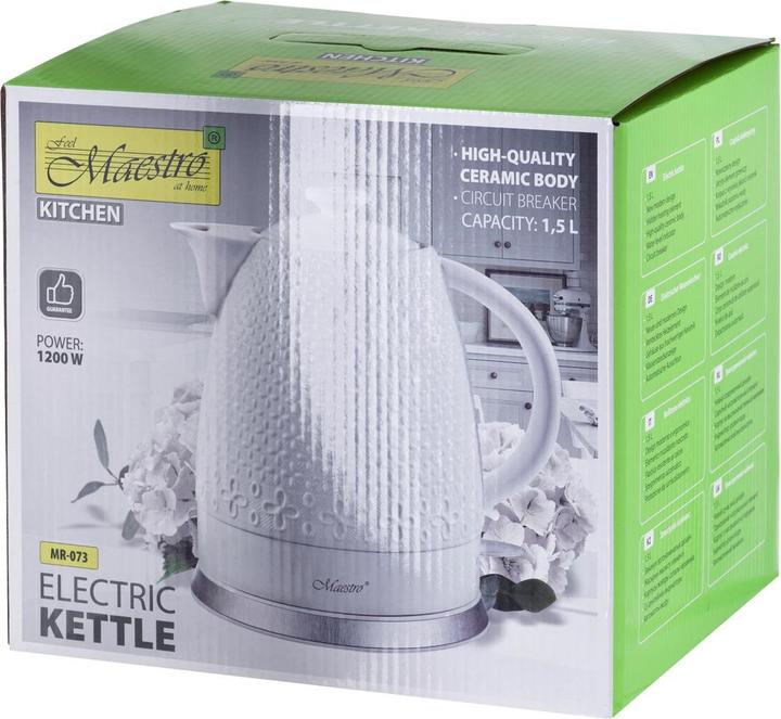 Image du produit Maestro MR-073 Bouilloire 1 2 l 1200 W Blanc (1.50 l, Prise UE)