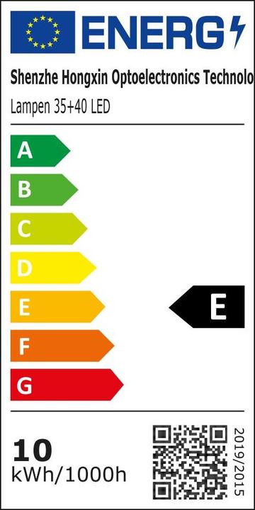 Energie-Label Vicco Ruben mit Hocker und Beleuchtung (60 x 48 x 143 cm)
