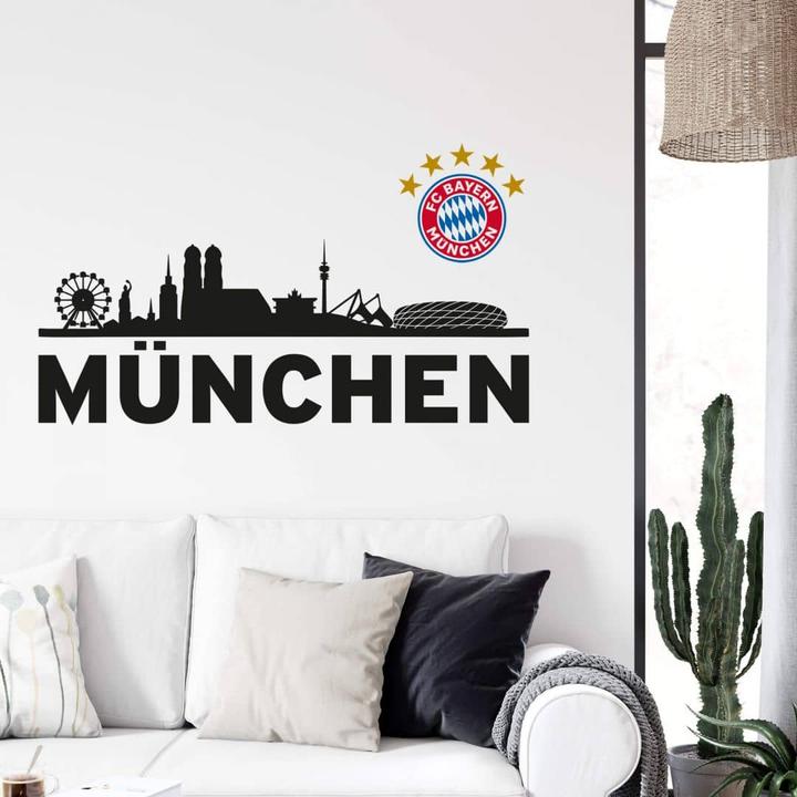 Actual product image FC Bayern München FC Bayern Skyline - My club with logo coloured (60 x 23 cm)