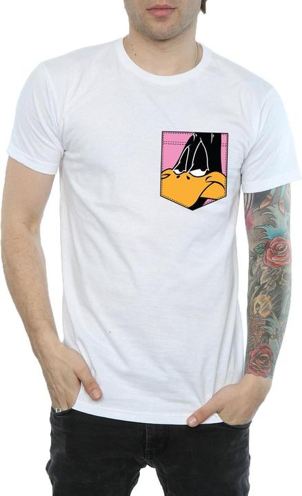 Produktbild Looney Tunes Daffy Duck Face Faux Pocket TShirt (3XL)