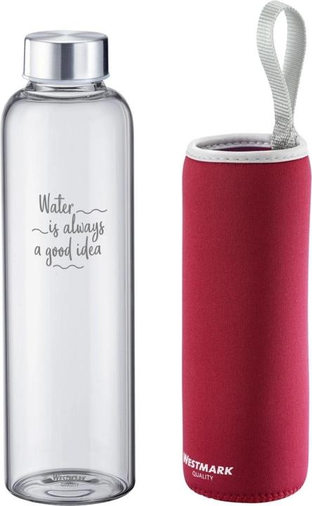 Produktbild Westmark Trinkflasche »Viva« aus Glas 0,55 l, mit Cover, rot, sb (0.55 l)