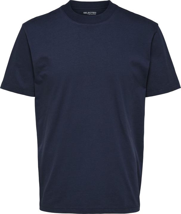 Selected Homme Stehkragen Bio-Baumwoll T-Shirt