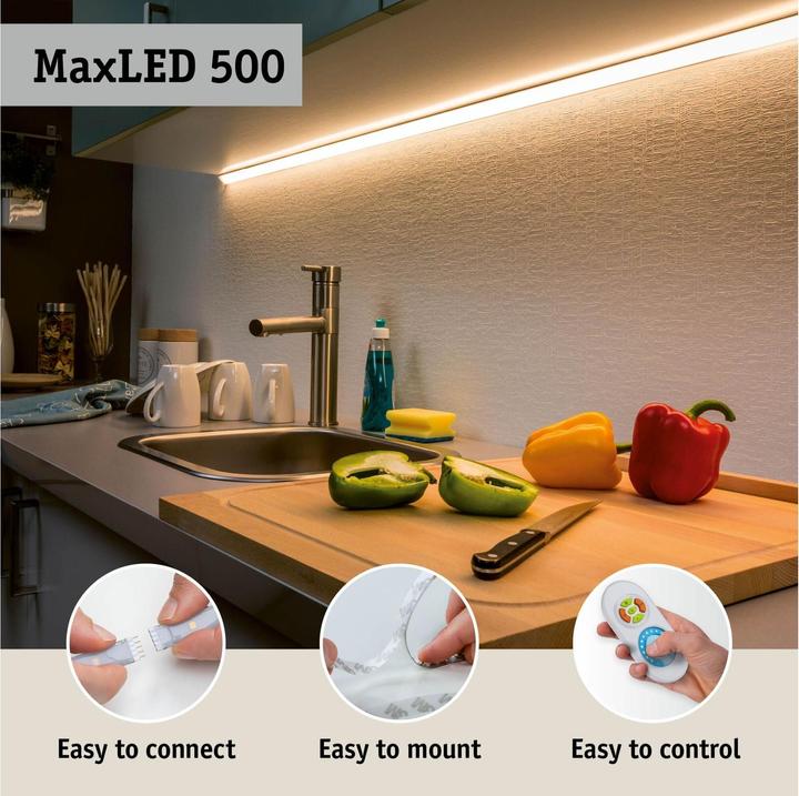 Immagine prodotto Paulmann MaxLED 500 angolo striscia COB a linea intera (Bianco, 3 cm, Interno)