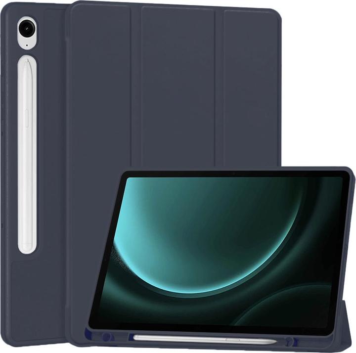 Techsuit - Flex Trifold (with Pencil Holder) - Samsung Galaxy Tab S9 / S9 FE / S10 FE - Dark Blue (Samsung Galaxy Tab S10 FE)