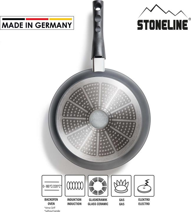 Produktbild Stoneline Bratpfanne 28cm, Made in Germany mit abnehmbarem Griff, Induktion und antihaftbeschichtet (28 cm, Bratpfanne, Aluminium)