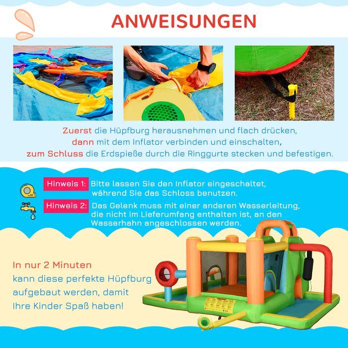 Actual product image Swisshandel24 Inflatable bouncy castle, play castle, jumping area with slide, water park for children aged 3 to 8