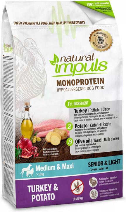 Image du produit Natural Impuls Turkey&Potato S&L 10kg (Senior, 1 pcs, 10000 g)