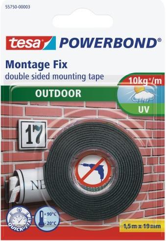 Produktbild tesa Doppelseitiges Klebeband für draussen 19mm x 1,5m 1,5m (19 mm)