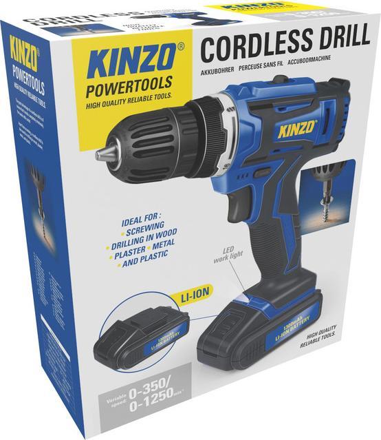 Actual product image Kinzo Cordless Drill 14.4V (Rechargeable battery operated)