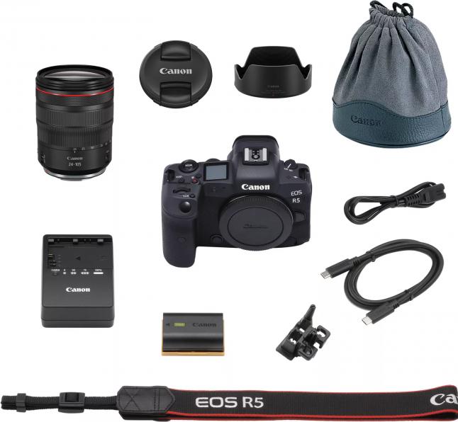 Actual product image Canon EOS R5 + RF 24-105/4.0 L IS USM (EU) (24 - 105 mm, 45 Mpx, Full frame)