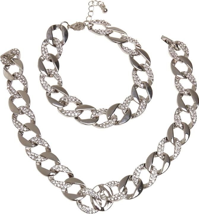 Image du produit Urban Classics Basic Diamond Necklace And Bracelet Set (100% zinc)