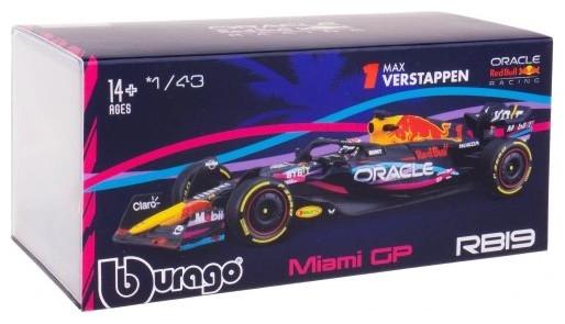 Image du produit Bburago Diecast 1:43 Formula Racing in Acrylic Box Red Bull RB19 Miami GP #Max Verstappen Ages 14+