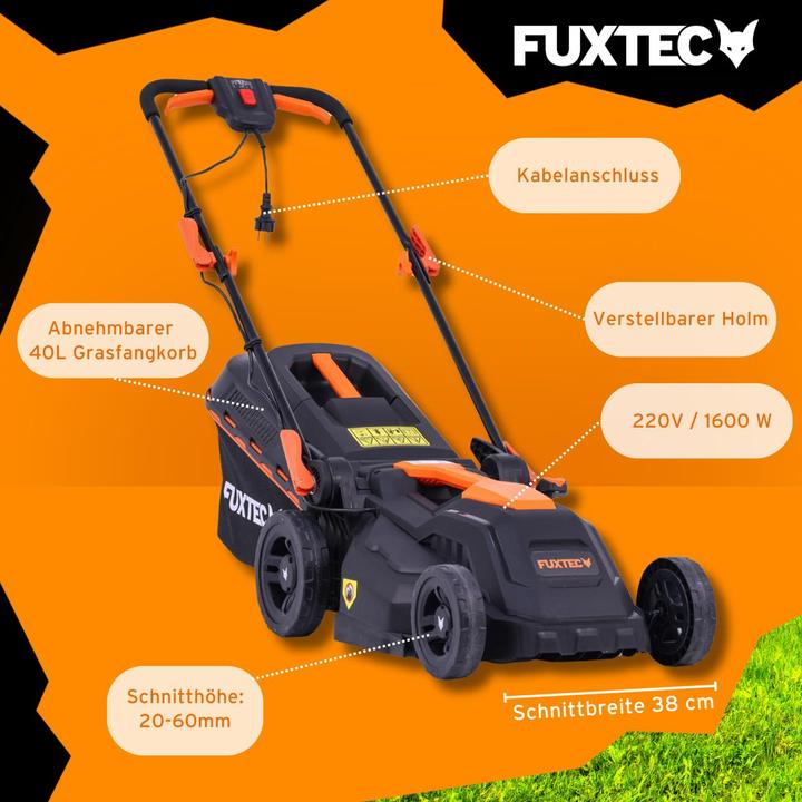Actual product image Fuxtec Electric lawn mower with cable FX-RME38 (Electrical connection)