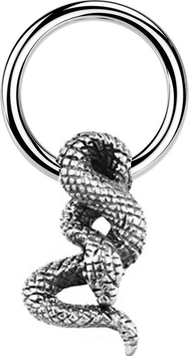Produktbild Star Piercing Micro Closure Ring silber Schlange silber (Messing, Chirurgenstahl 316L)