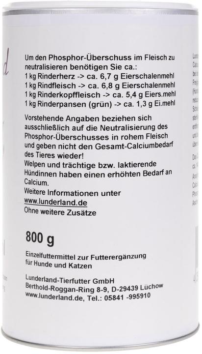 Produktbild Lunderland Bio-Eierschalenpulver Ergänzungsfutter (Adult, Junior, Senior, 1 Stk., 800 g)