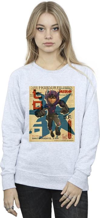 Actual product image Disney Womens/Ladies Big Hero 6 Baymax Hiro Newspaper Sweatshirt (L)