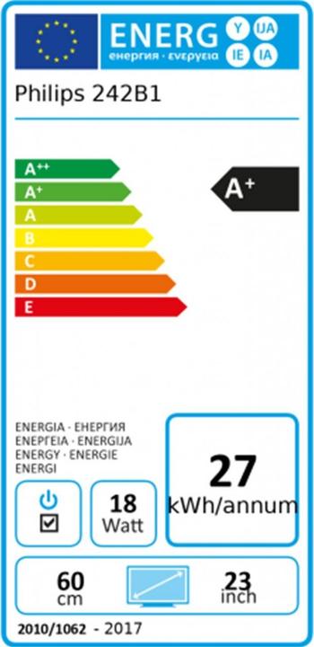 Energy Label Philips B-line 242B1 (1920 x 1080 pixels, 23.80")