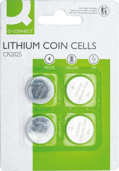 Immagine prodotto Q-Connect Pile a bottone al litio (4 pz., CR2025, 150 mAh)