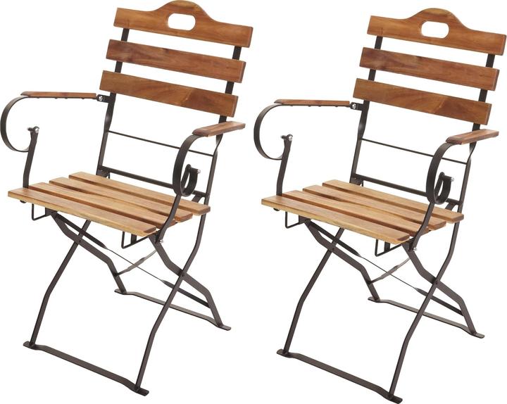 Produktbild Swisshandel24 2x Biergartenstuhl, Klappstuhl Gartenstuhl, Gastronomie-Qualität Akazie FSC-zertifiziert - naturfarb