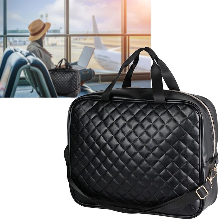 Produktbild ProWorld Reisetasche, Koffertasche, gesteppt, schwarz, 34 x 12 x 27 cm