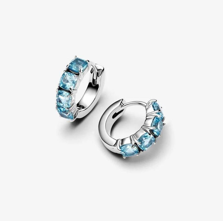 Image du produit Pandora Boucles d'oreilles créoles bleu clair (Argent 925)
