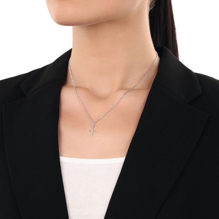 Produktbild Amor Anhänger für Damen, 925 Sterling Silber, Zirkonia synth. | Kreuz (Silber 925)