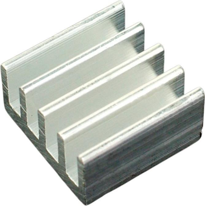 Actual product image DFRobot 13x13x7mm aluminium heat sink with adhesive pad
