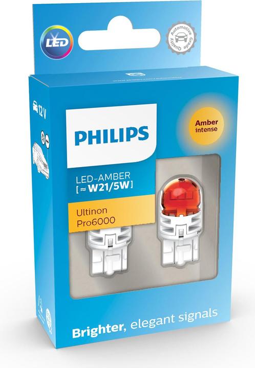 Actual product image Philips Ultinon Pro6000 SI 11066AU60X2 Signal Lighting for Vehicles (W21/5W)