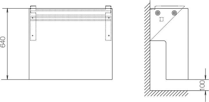Image du produit ABN Console murale KVS taille 1 FB3 SX012Plaque de recouvrement 6 coulisses H 640mm