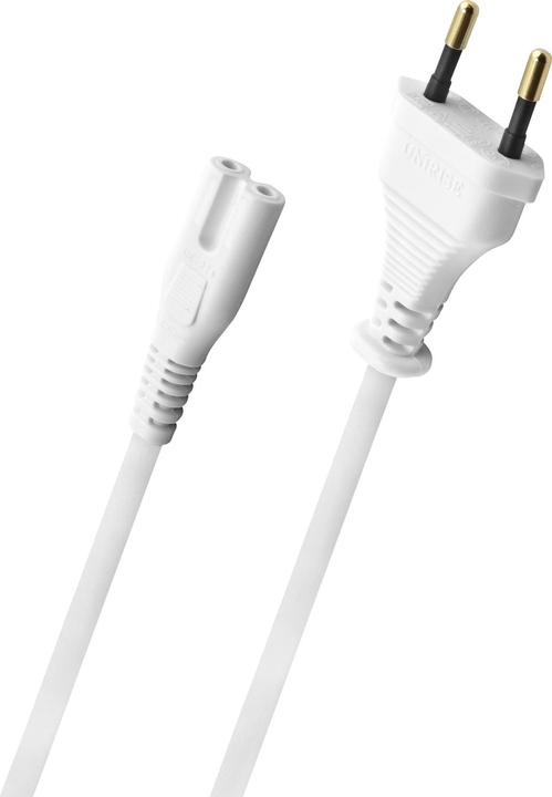 Image du produit Oehlbach Powercord C7/300 - Câble secteur de 3 m avec fiche plate Euro blanche (3 m)