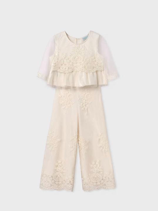 Actual product image Abel & Lula Jacquard tulle set with top and trousers (152)