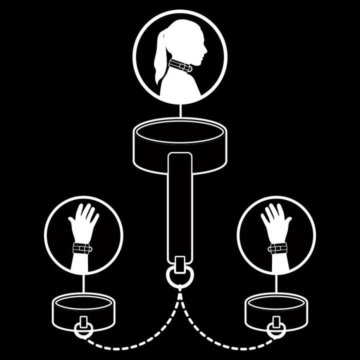 Immagine prodotto Fetish submissive Set di polsini composto da polsini per il collo e per le mani in pelle vegana