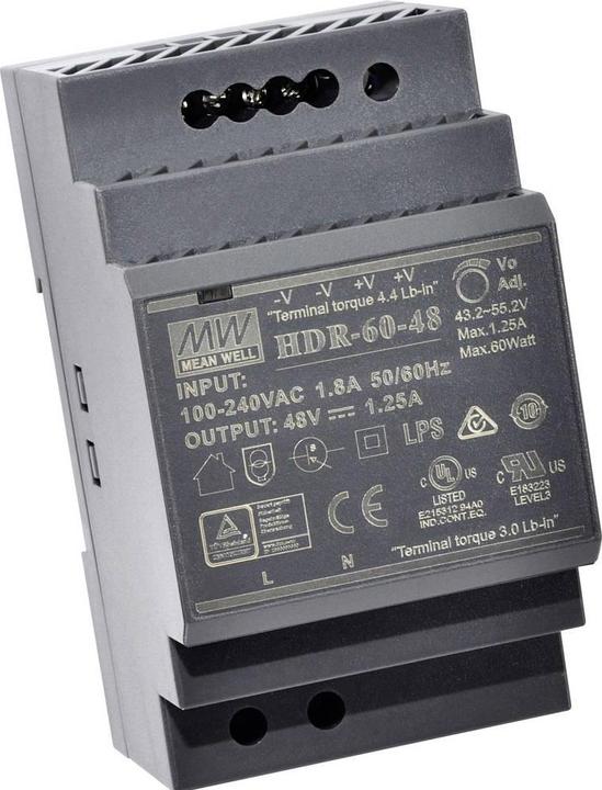 Produktbild MeanWell Hutschienen Netzteil (DIN Rail) 12 V/DC 4.5 A 54 W 1 x