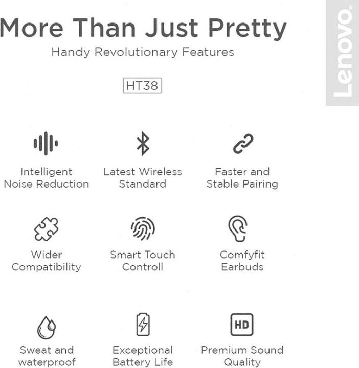 Immagine prodotto Lenovo HT38 (ANC, 3 h, Senza fili)